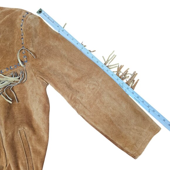 Classyak Fringe Leather Coat Mens 4XL Fits Like 2XL Brown Suede Cowboy Western - Picture 7 of 10